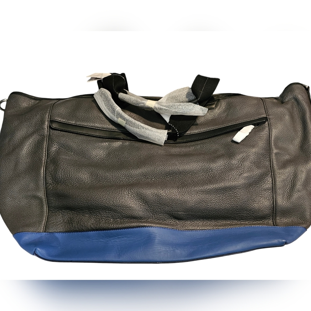 COACH Bag Coach Tote Large Leather CML Weekend Travel Work Gray Blue Vintage NEW